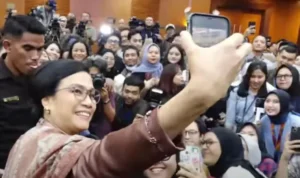 Sri Mulyani saat Pelepasan di Kantor Kemenkeu