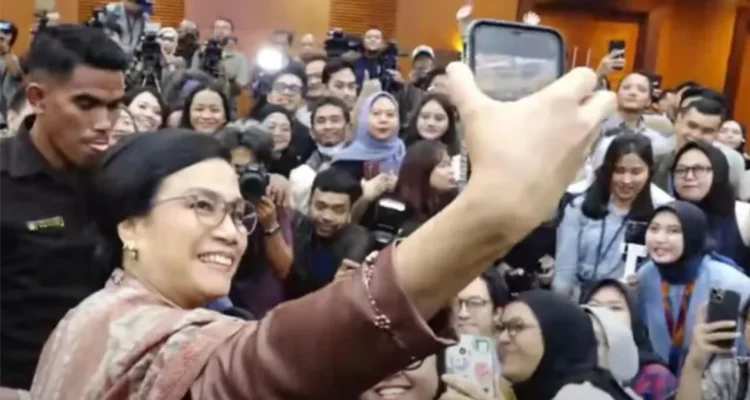 Sri Mulyani saat Pelepasan di Kantor Kemenkeu