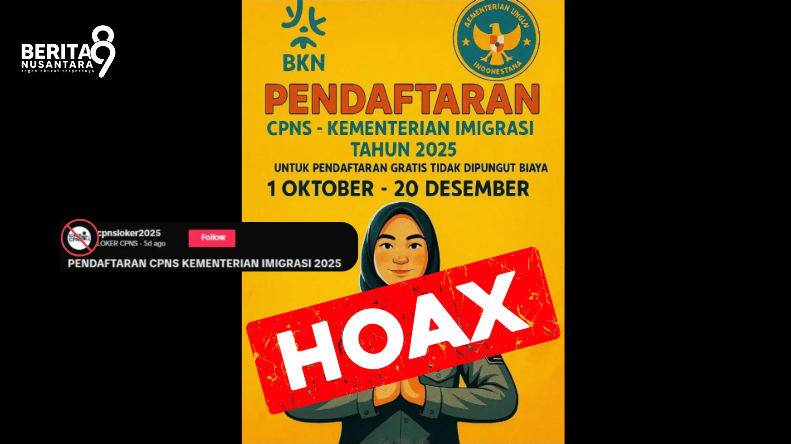 Hoax Pendaftaran CPNS Kemenimipas 2025
