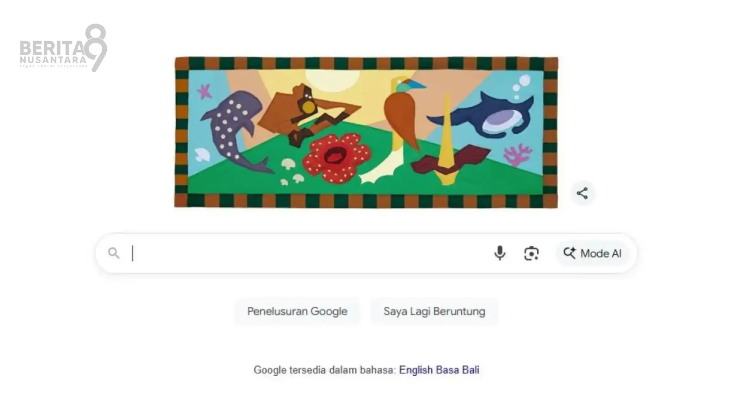 Google Doodle Hari Cinta Puspa dan Satwa Nasional