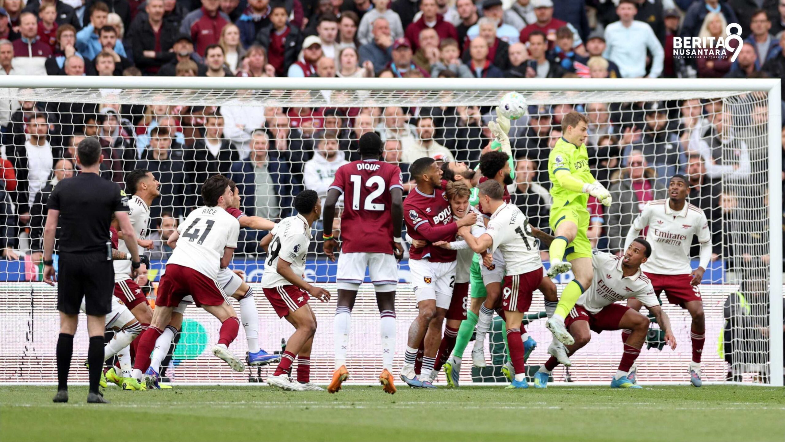 Momen Gol West Ham di waktu injury time