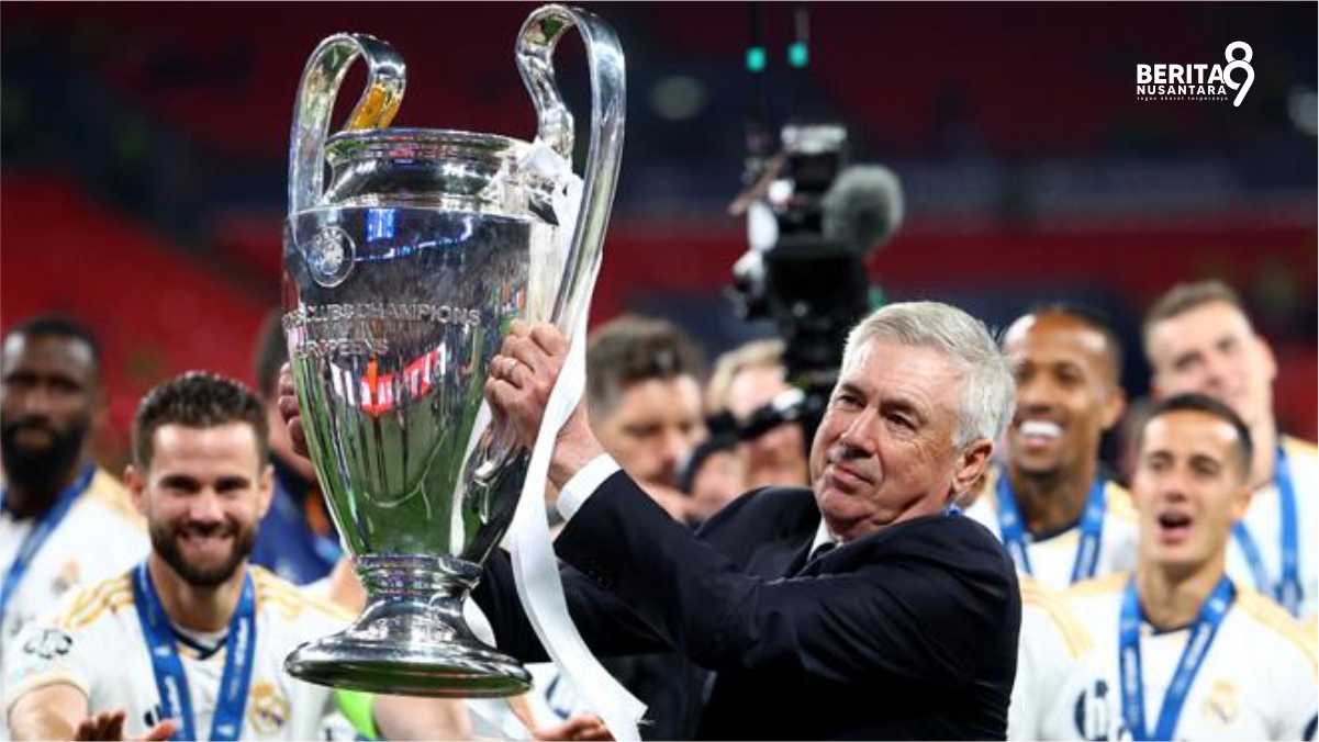 Pelatih dengan gelar juara UCL terbanyak Carlo Ancelotti