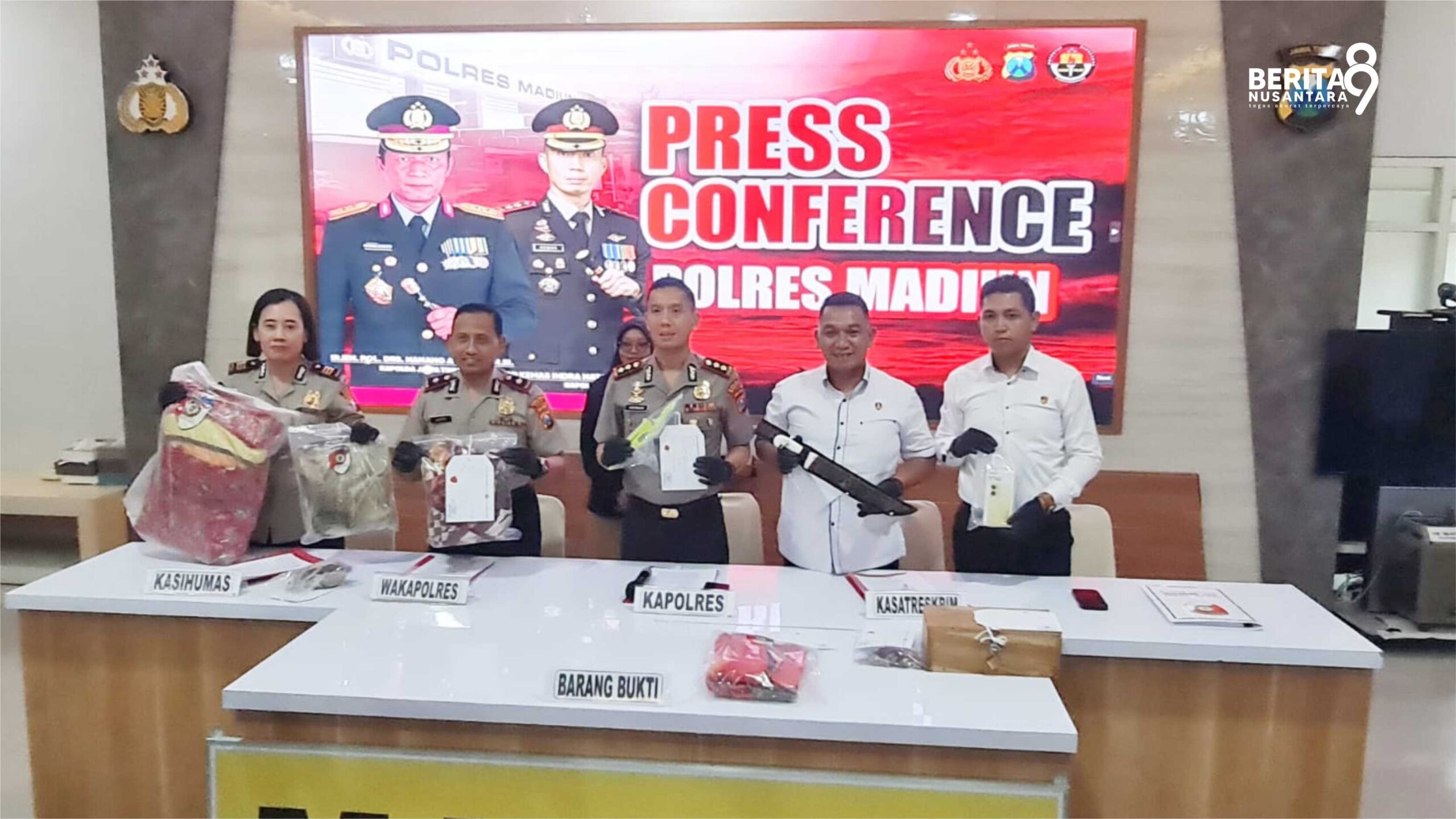 Press Release Polres Madiun Kasus pembunuhan Mak Santi