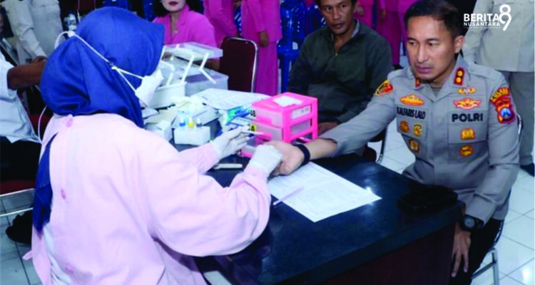 Donor Darah Polres Blitar Sambut Hari Bhayangkara ke 80