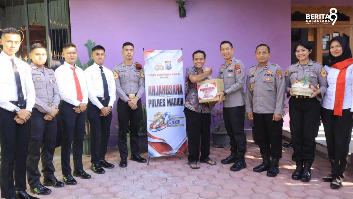 Kunjungan ke Purnawirawan pada peringatan HUT Bhayangkara ke 80 di Polres Madiun