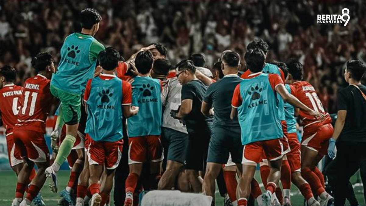 Perayaan Gol di Injury Time Saat Indonesia Lolos Semifinal AFF U-19