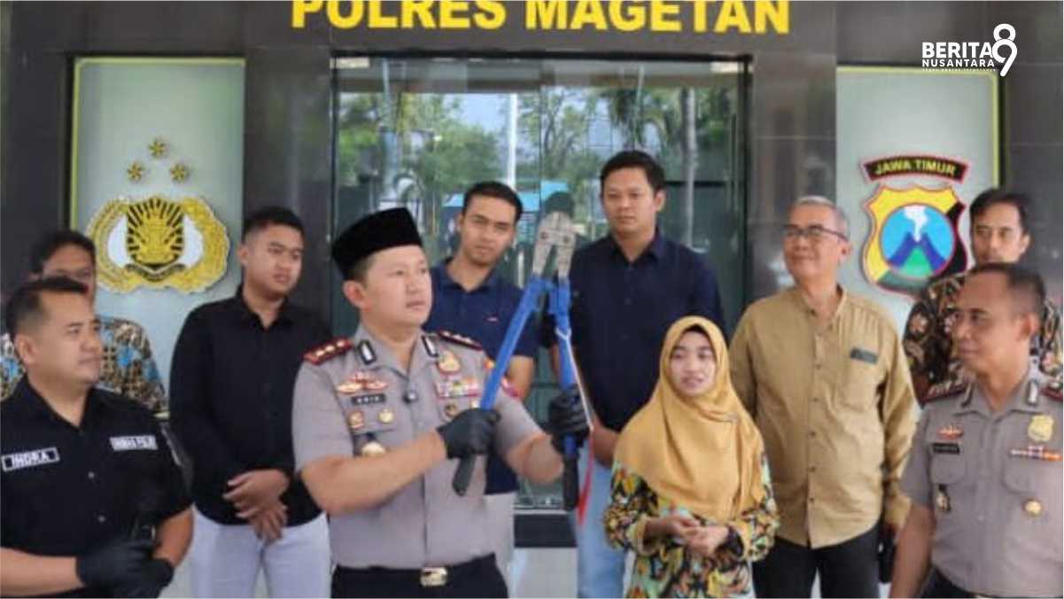 Polres Magetan Rilis Barang Bukti Sitaan dari Komploten Pencuri Sepeda Antar Wilayah