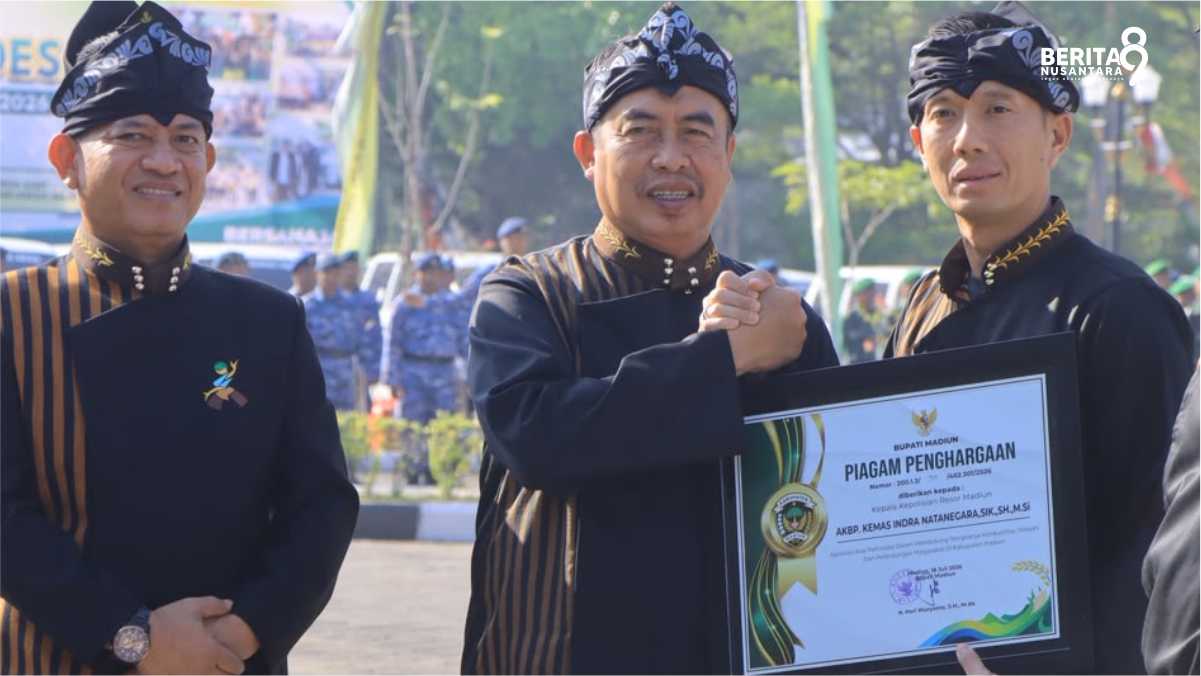 Bupati, Wakil Bupati dan Kapolres Madiun di Upacara HUT Madiun