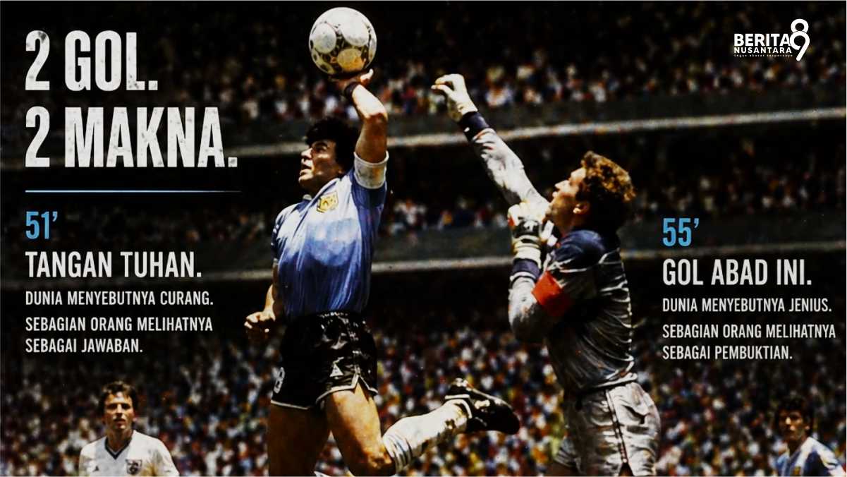 Gol Maradona dalam duel Argentina vs Inggris di Piala Dunia 1986