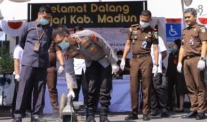 kapolres Madiun Hadiri Pemusnahan barang Bukti