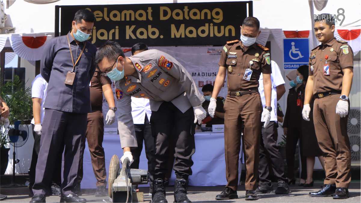 kapolres Madiun Hadiri Pemusnahan barang Bukti