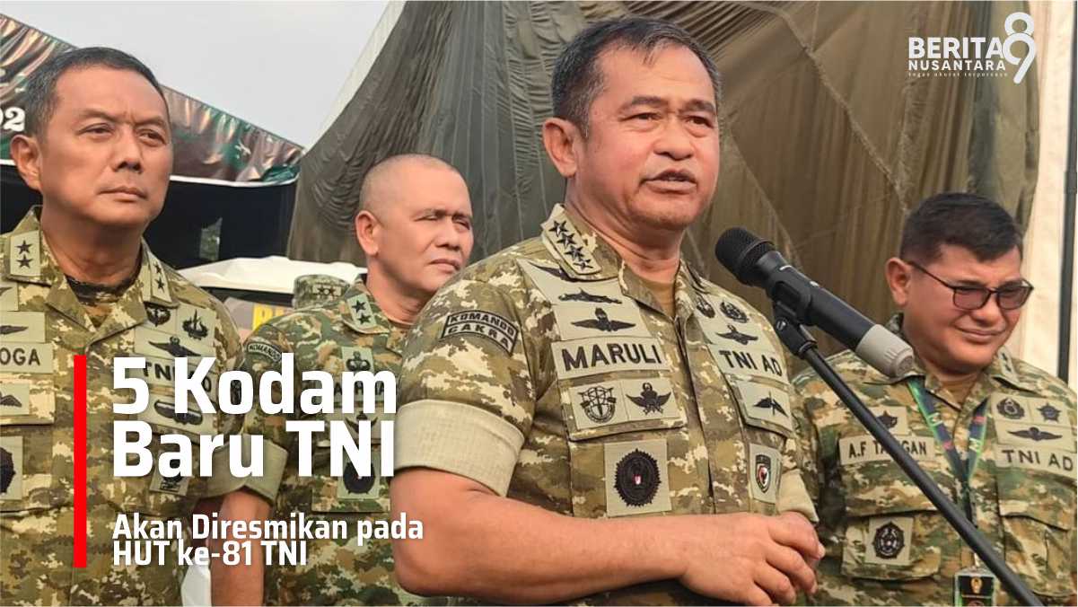 5 Kodam Baru TNI akan diresmikan di HUT ke 81 TNI