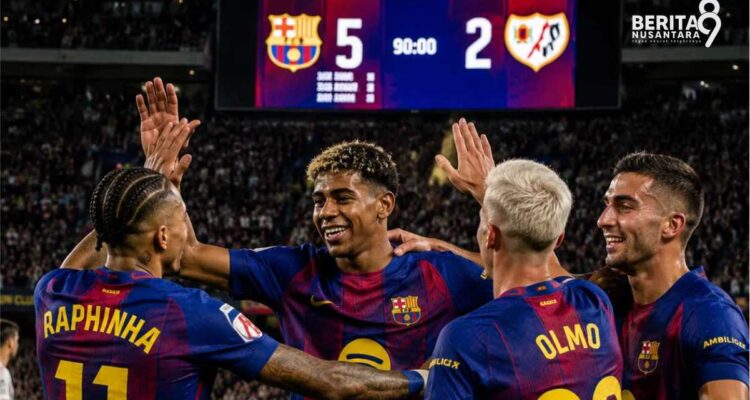 Barcelona puncaki La Liga usai hantam Rayo